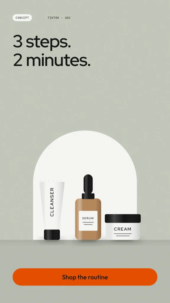 Concept ad: three-step skincare routine